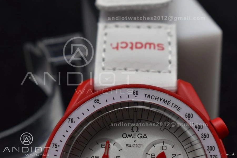 to Swatch on Omega Mars Mission Quartz Strap Nylon Bioceramic x Moonwatch 0505